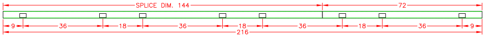 Rail Punching Layout 7216-RP and 10216-RP